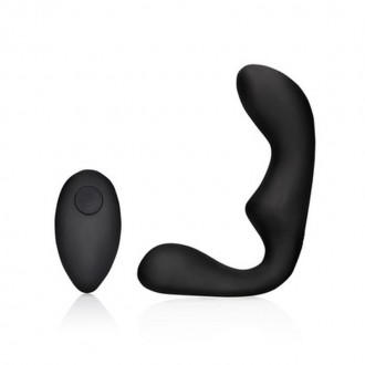 POINTED VIBRATING PROSTATE MASSAGER WITH REMOTE CONTROL - BLACK