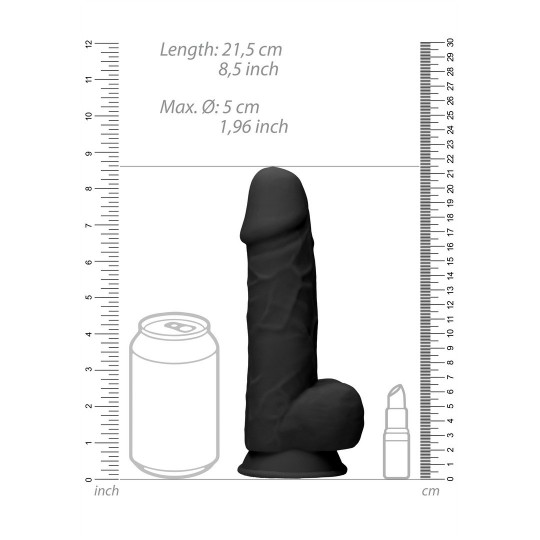 SILICONE DILDO WITH BALLS - 9 / 21,6 CM