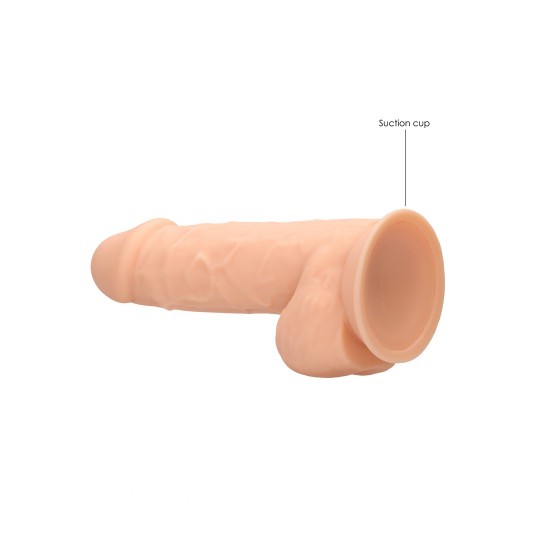 SILICONE DILDO WITH BALLS - 9 / 21,6 CM