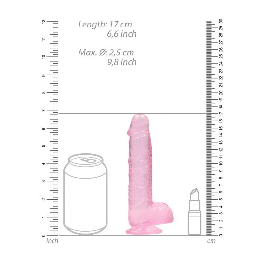 REALISTIC DILDO WITH BALLS - 6 / 15 CM