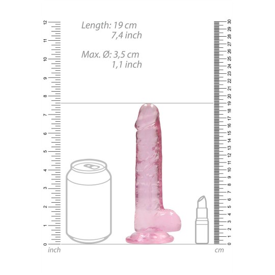 REALISTIC DILDO WITH BALLS - 7 / 18 CM