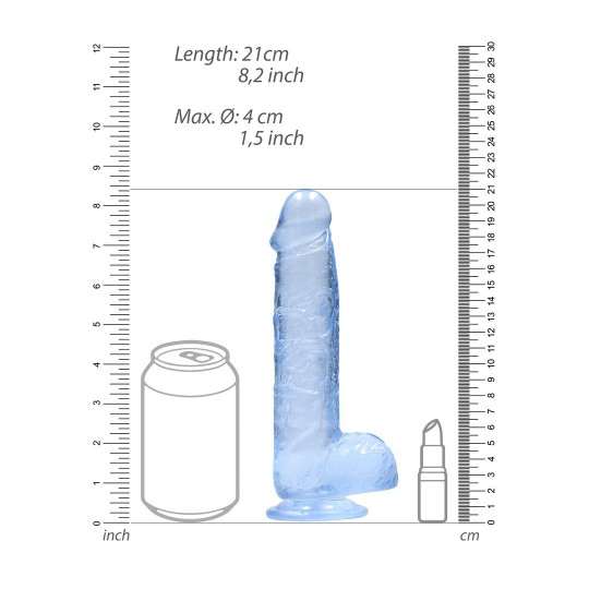 REALISTIC DILDO WITH BALLS - 8 / 21 CM