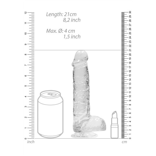 REALISTIC DILDO WITH BALLS - 8 / 21 CM