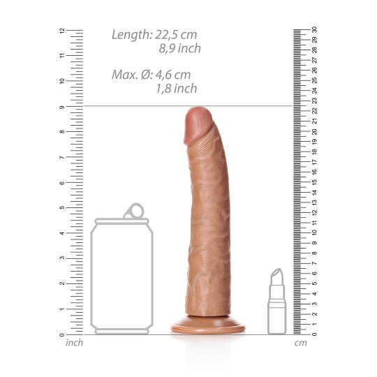 SLIM REALISTIC DILDO WITH SUCTION CUP - 8 / 20,5 CM