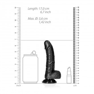 CURVED REALISTIC DILDO WITH BALLS AND SUCTION CUP - 6 / 15,5 CM