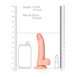 CURVED REALISTIC DILDO WITH BALLS AND SUCTION CUP - 6 / 15,5 CM