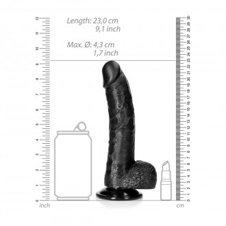 CURVED REALISTIC DILDO WITH BALLS AND SUCTION CUP - 8 / 20,5 CM