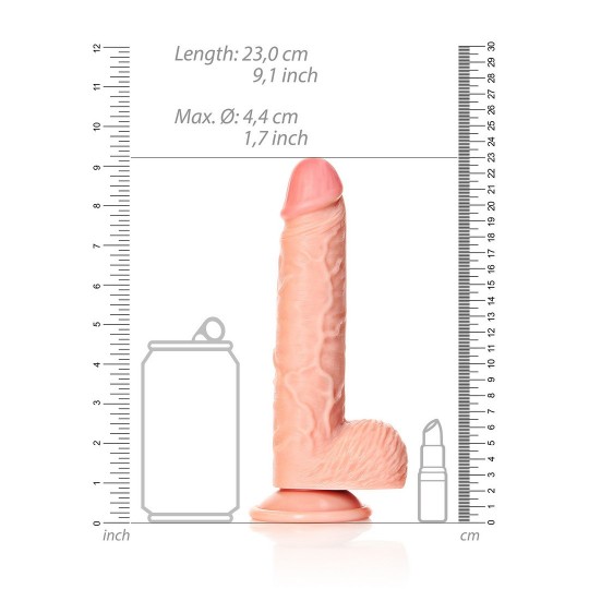 STRAIGHT REALISTIC DILDO WITH BALLS AND SUCTION CUP - 8 / 20,5 CM