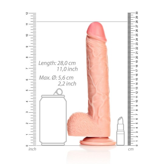 STRAIGHT REALISTIC DILDO WITH BALLS AND SUCTION CUP - 10 / 25,5 CM