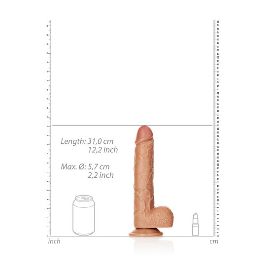 STRAIGHT REALISTIC DILDO WITH BALLS AND SUCTION CUP - 11 / 28 CM