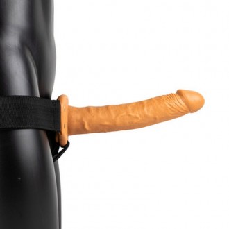 VIBRATING HOLLOW STRAP-ON WITHOUT BALLS - 10 / 24,5 CM