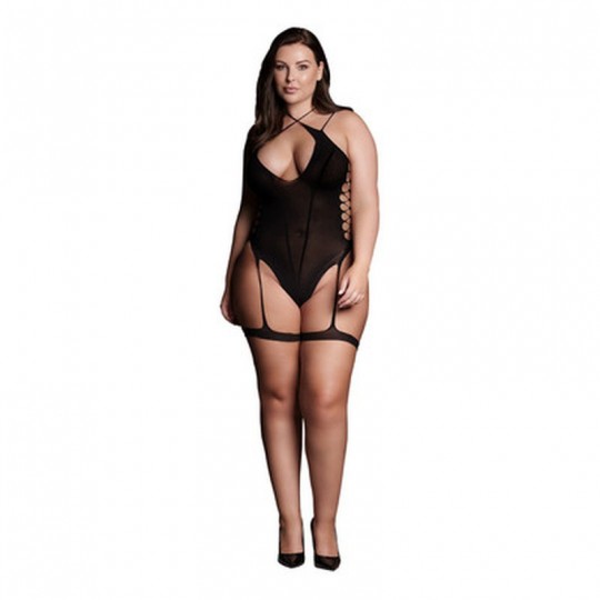 METIS XVI - BODY WITH GARTERS AND CROSSED NECKLINE - PLUS SIZE