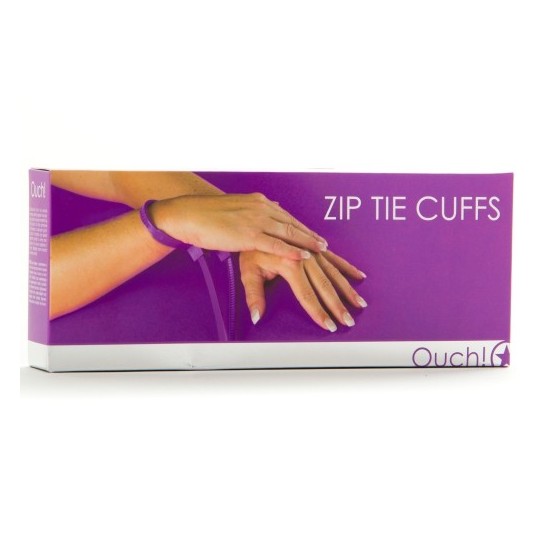 ALGEMAS DESCARTÁVEIS DE PLÁSTICO OUCH! ZIP TIE CUFFS ROXAS