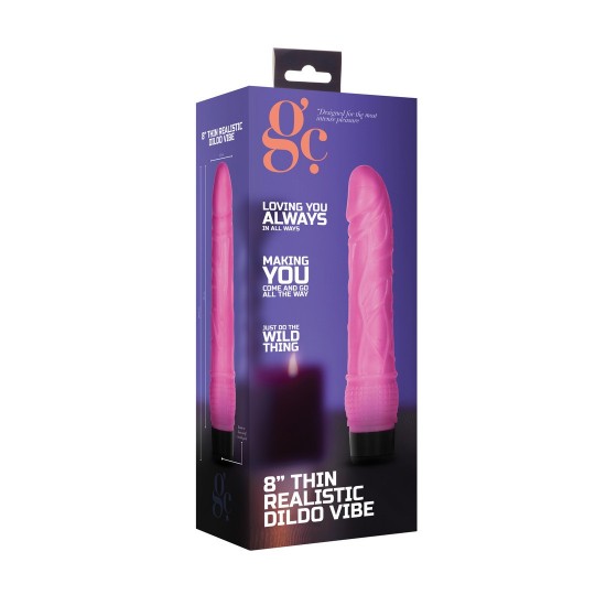 THIN REALISTIC DILDO VIBRATOR - 8 / 20 CM