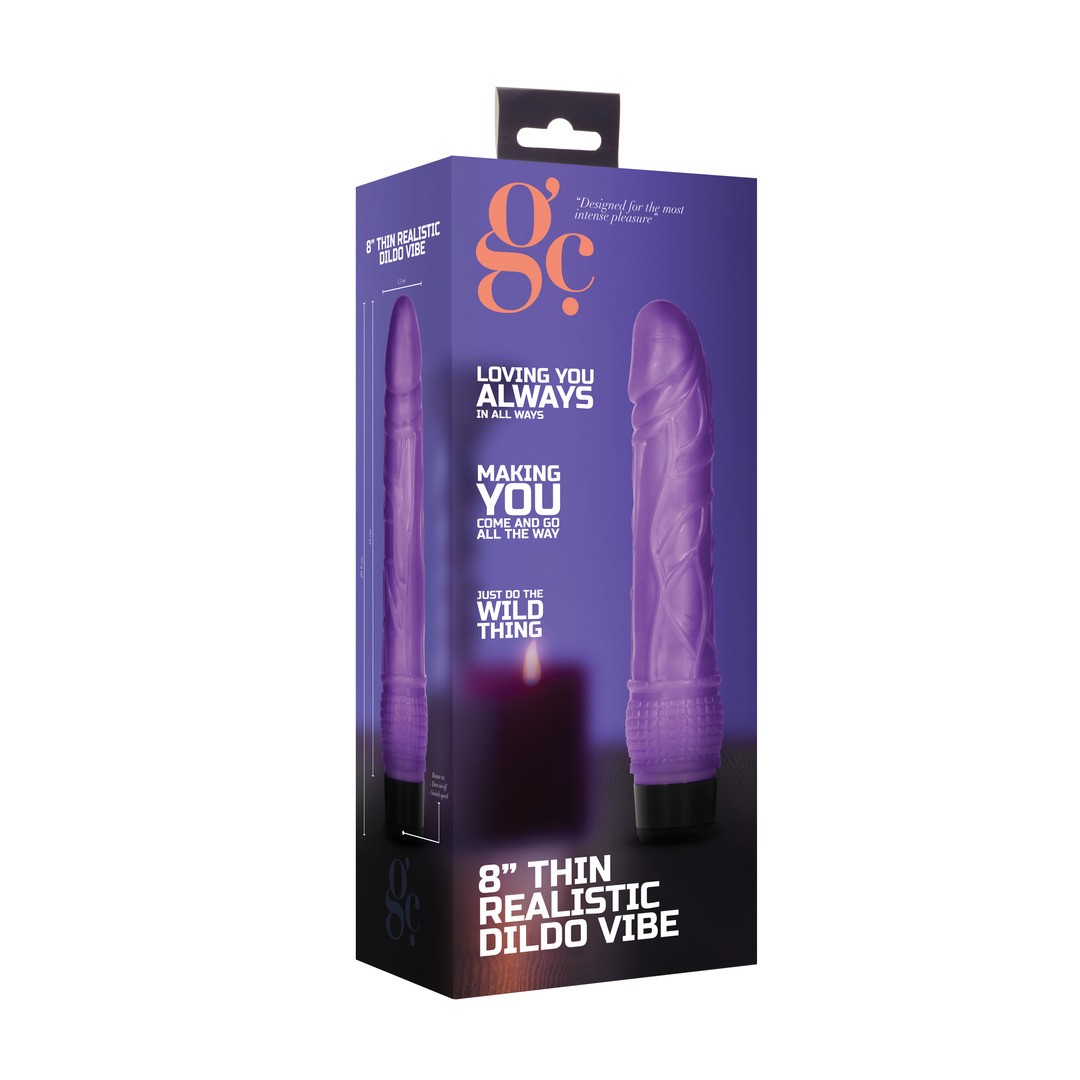 VIBRADOR THIN REALISTIC DILDO 8&quot; 20 CM GC