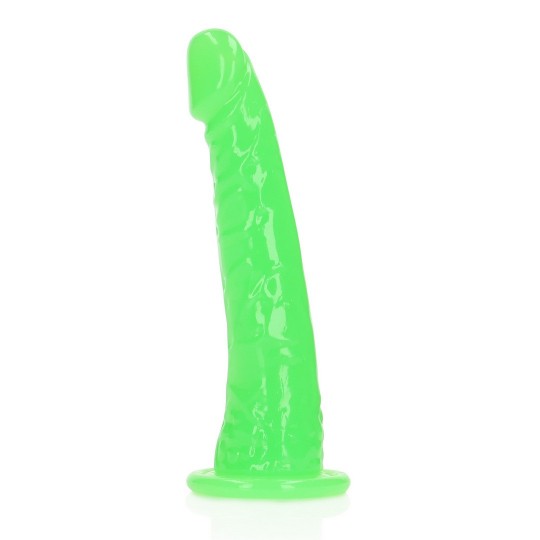 SLIM REALISTIC DILDO WITH SUCTION CUP - GLOW IN THE DARK - 6\&#039;\&#039; / 15,5 CM