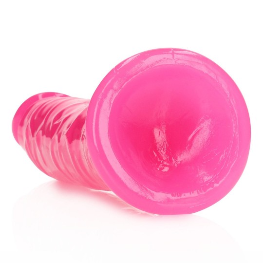 SLIM REALISTIC DILDO WITH SUCTION CUP - GLOW IN THE DARK - 8&#039; / 20 CM