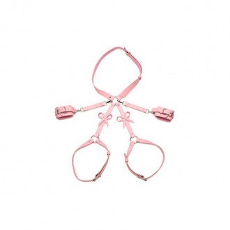 BONDAGE HARNESS WITH BOWS - PINK