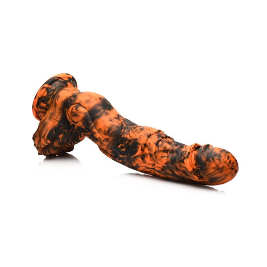 SABRETOOTH - SILICONE DILDO - ORANGE/BLACK