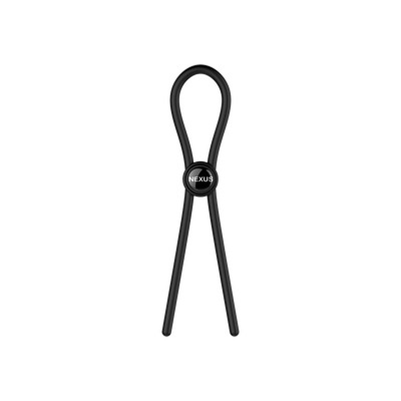 FORGE - SINGLE ADJUSTABLE LASSO SILICONE COCK RING - BLACK