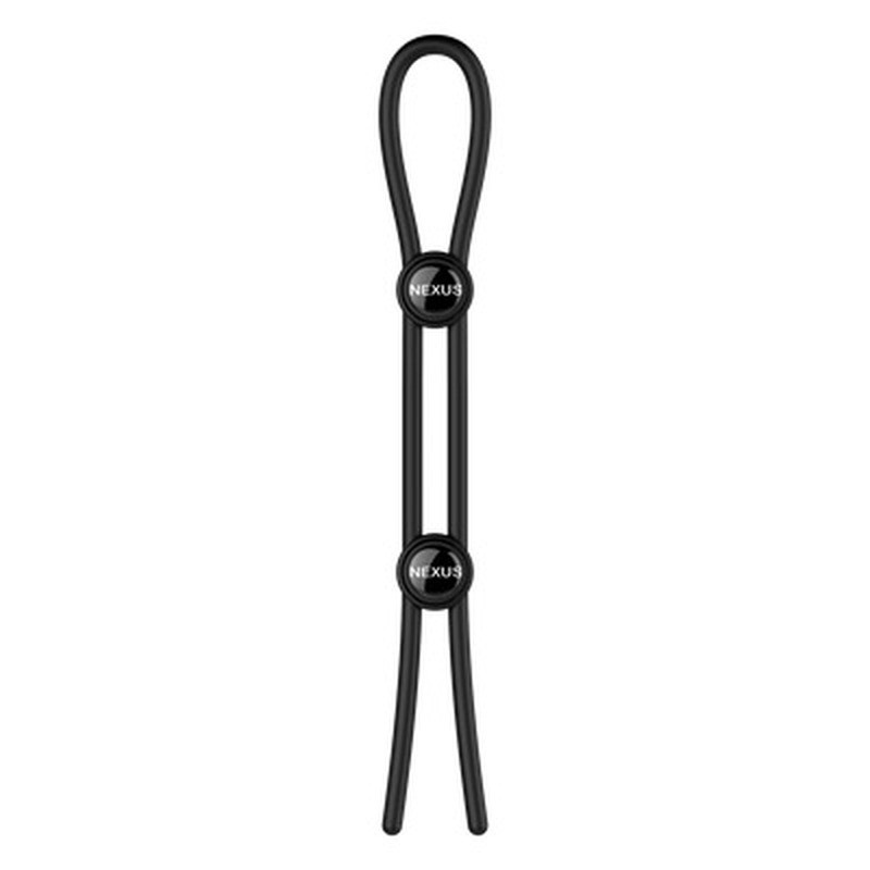 FORGE - DOUBLE ADJUSTABLE LASSO SILICONE COCK RING - BLACK