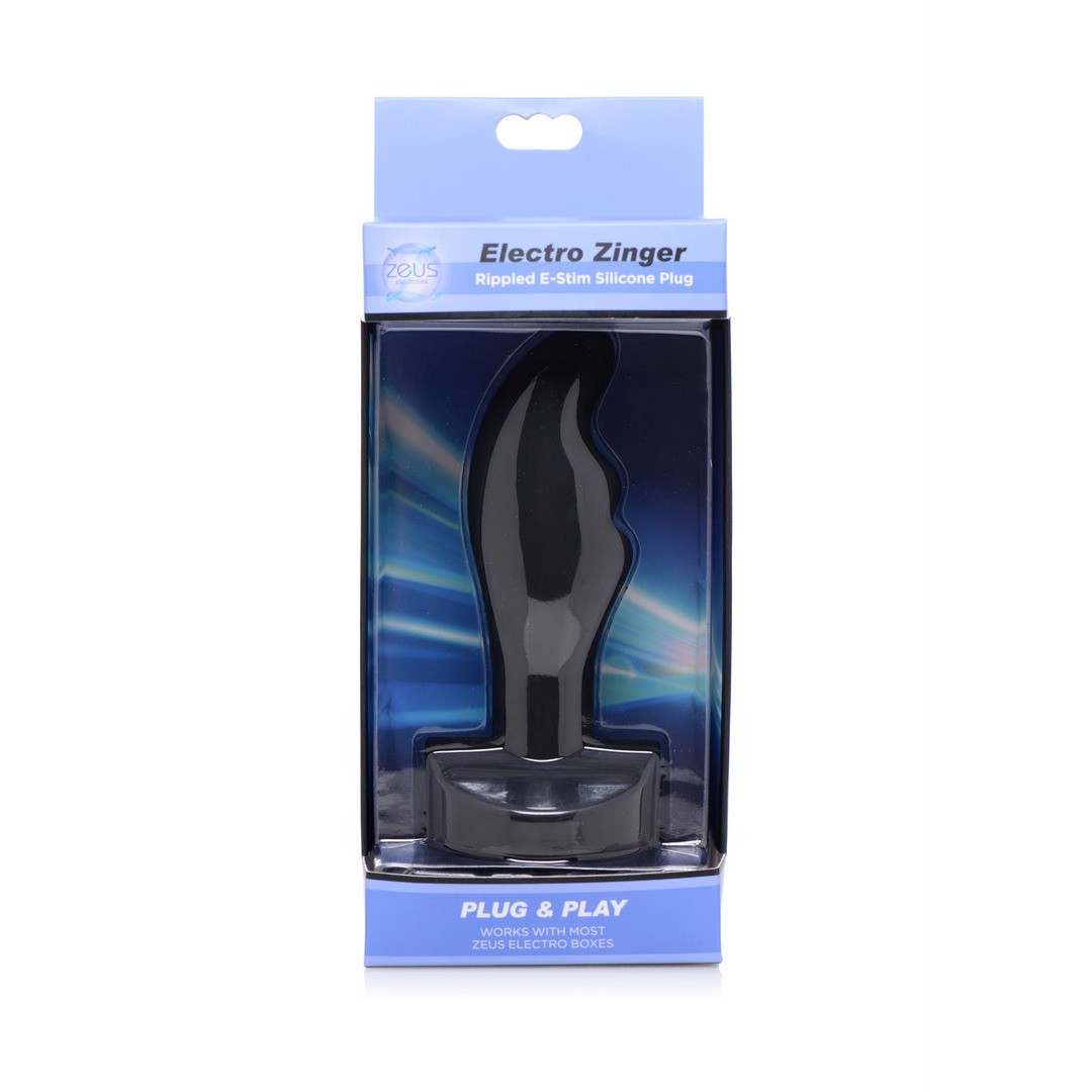 ELECTRO ZINGER - RIBBED E-STIM SILICONE PLUG