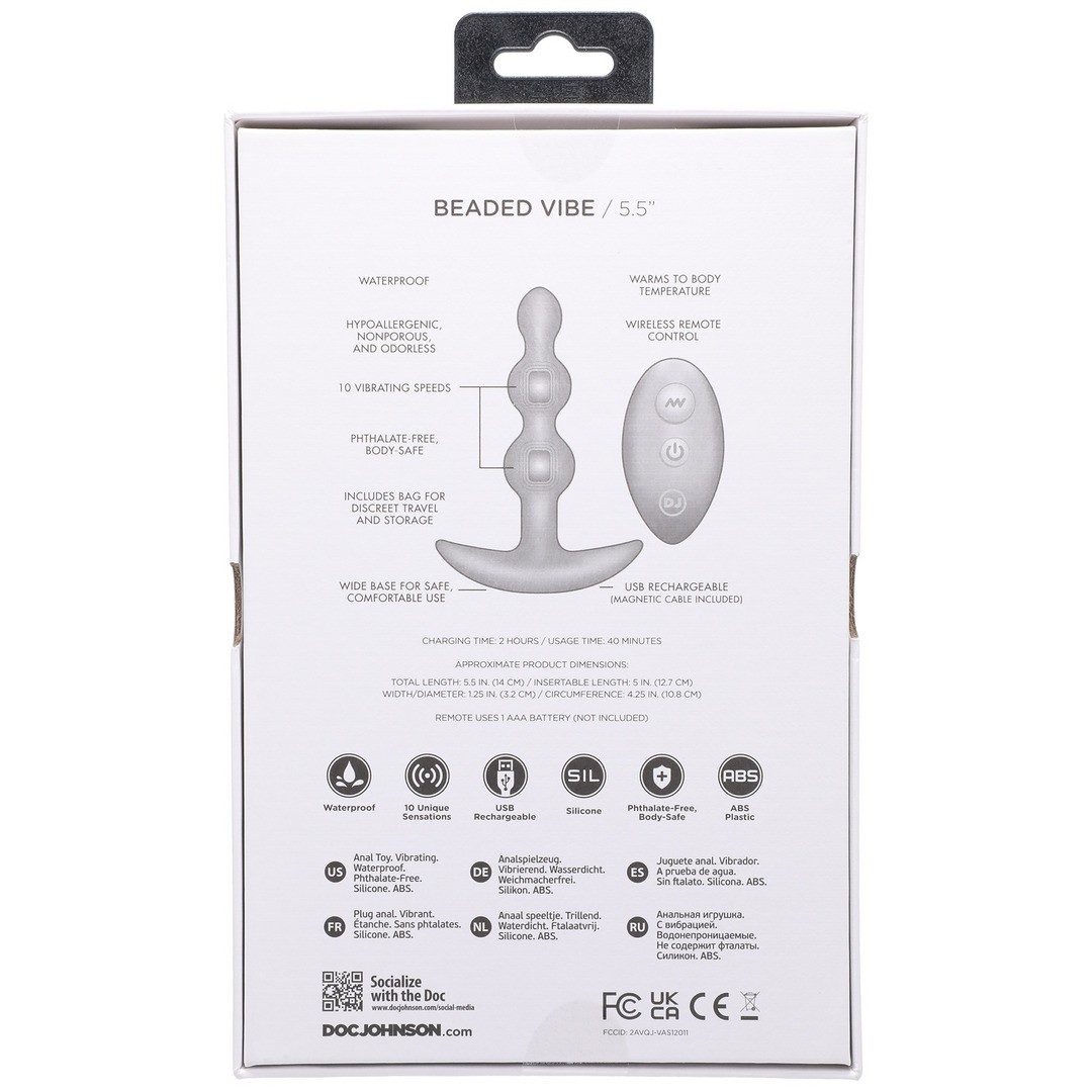 BEADED VIBE - SILICONE ANAL PLUG WITH REMOTE CONTROL