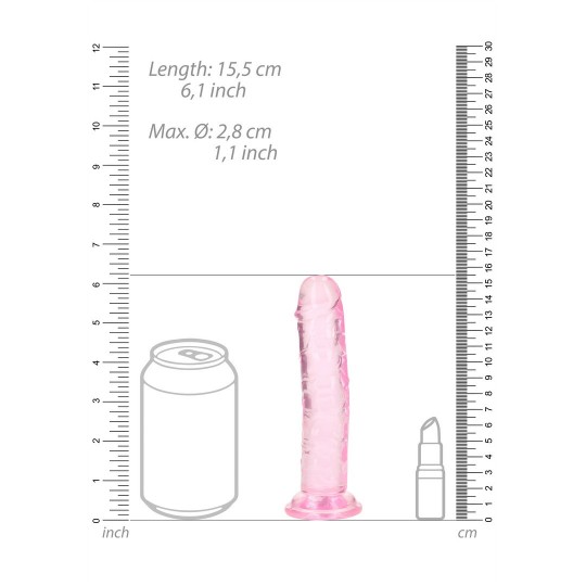 STRAIGHT REALISTIC DILDO WITH SUCTION CUP - 6&#039;&#039; / 14,5