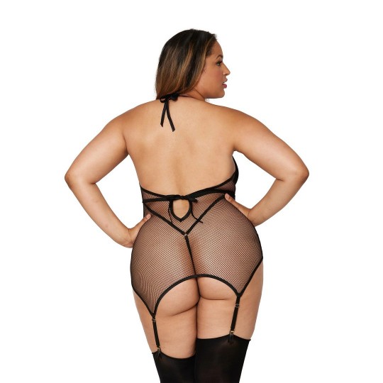 GARTER SLIP TEDDY DIAMOND - PLUS SIZE