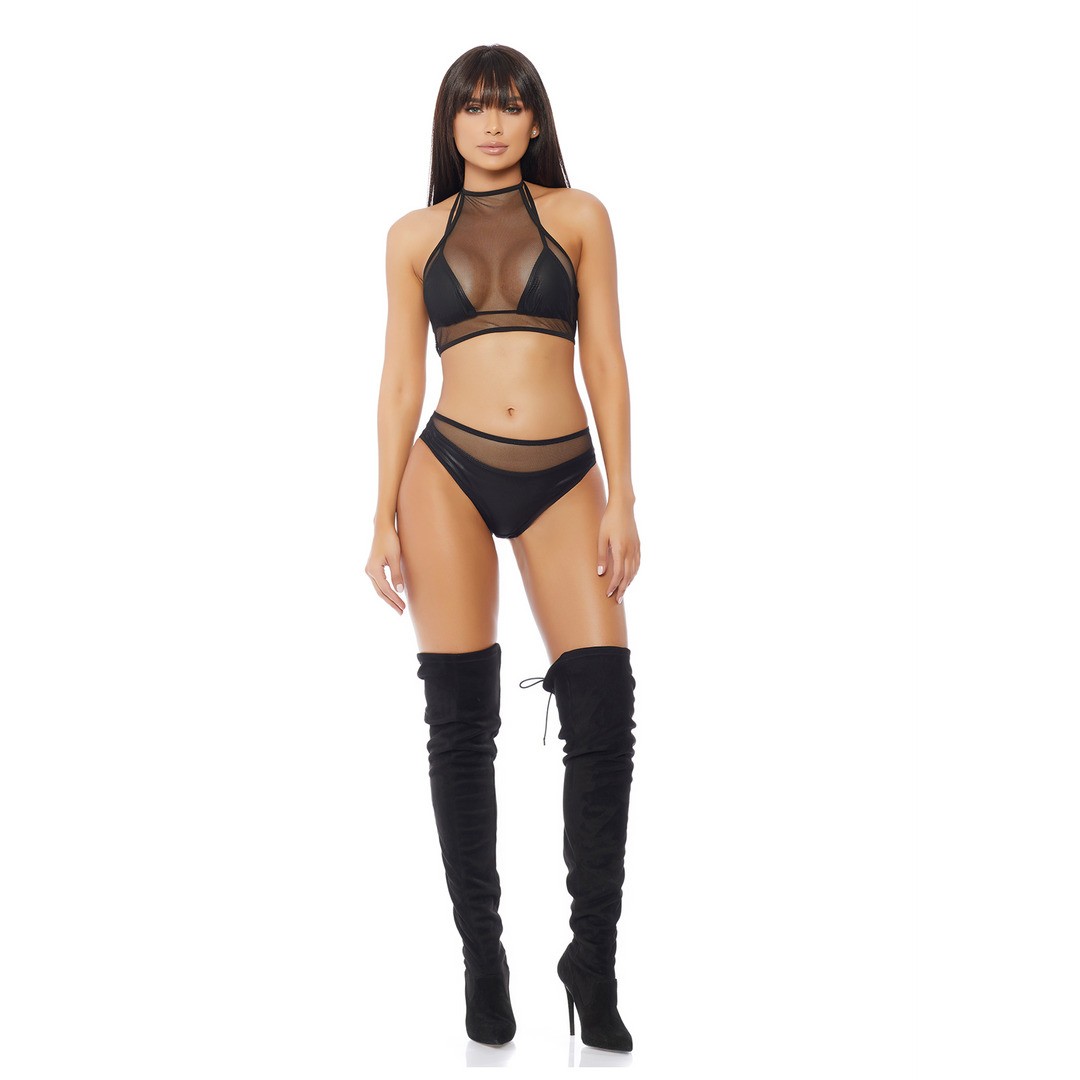 IMPULSE TOP AND PANTY - BLACK