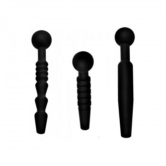 DARK RODS - 3 PIECE SILICONE PENIS PLUG SET