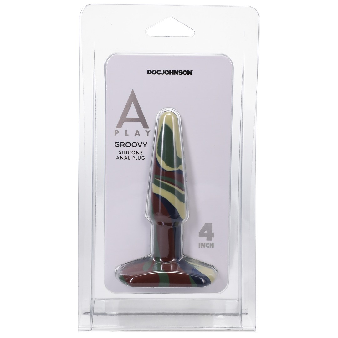 GROOVY - SILICONE ANAL PLUG - 4 / 10 CM - CAMOUFLAGE