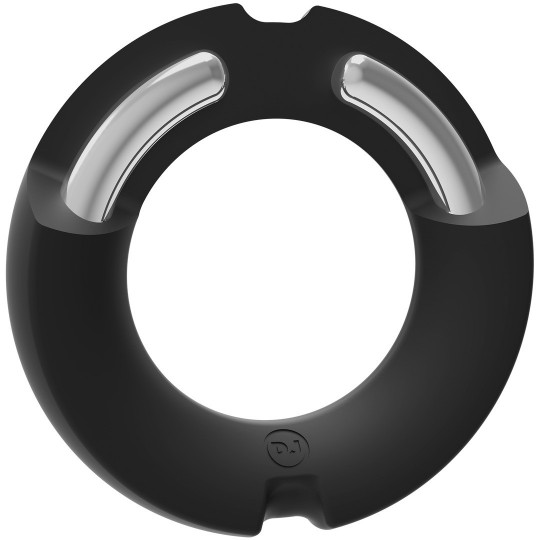 THE PARADOX - SILICONE/METAL COCK RING - 50MM - BLACK