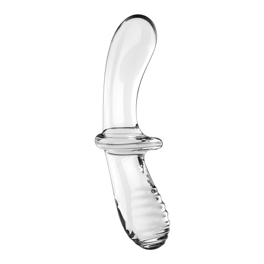 SATISFYER DOUBLE CRYSTAL GLASS DILDO TRANSPARENT