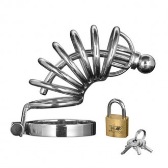 ASYLUM - CHASTITY CAGE WITH 6 RINGS - M/L