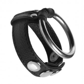 LEATHER AND STEEL - COCK AND BALL RING