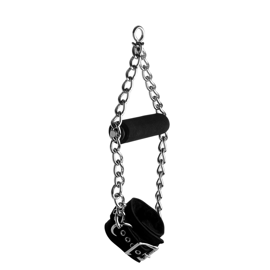 FUR LINED NUBUCK LEATHER SUSPENSION CUFFS WITH GRIP