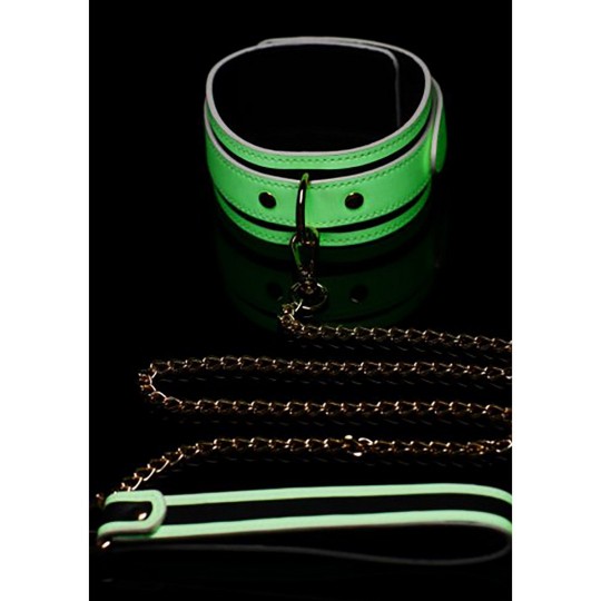 KINK IN THE DARK - GLOW IN THE DARK COLLAR AND LEASH