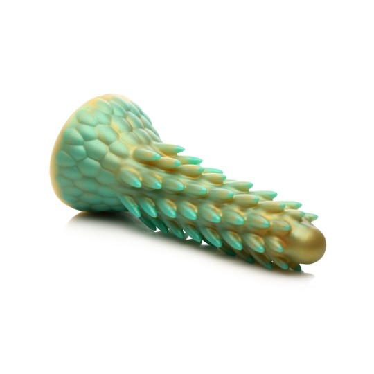 STEGOSAURUS - SPIKY REPTILE SILICONE DILDO - GREEN