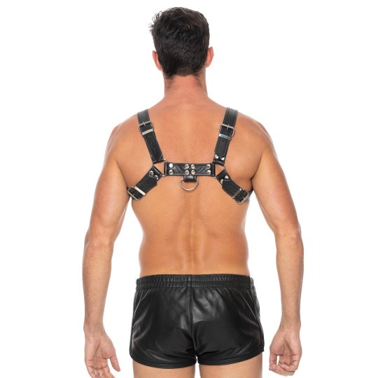 BULLDOG LEATHER CHEST HARNESS - L/XL