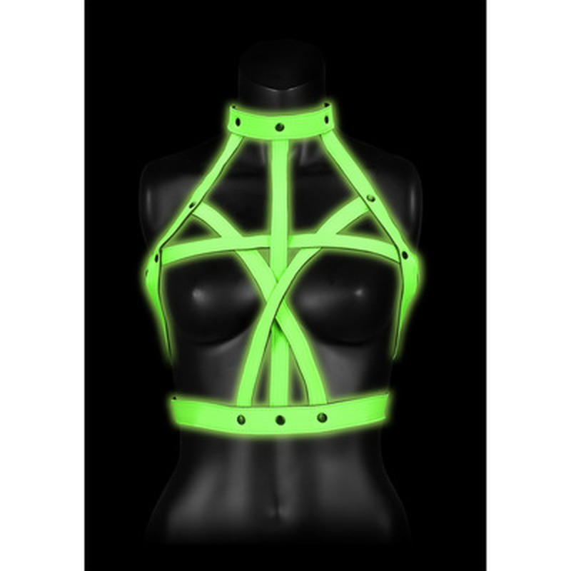 BRA HARNESS - GLOW IN THE DARK - S/M