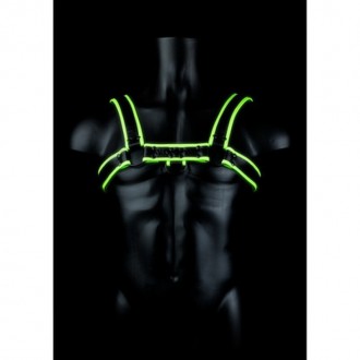 CHEST BULLDOG HARNESS - GLOW IN THE DARK - L/XL