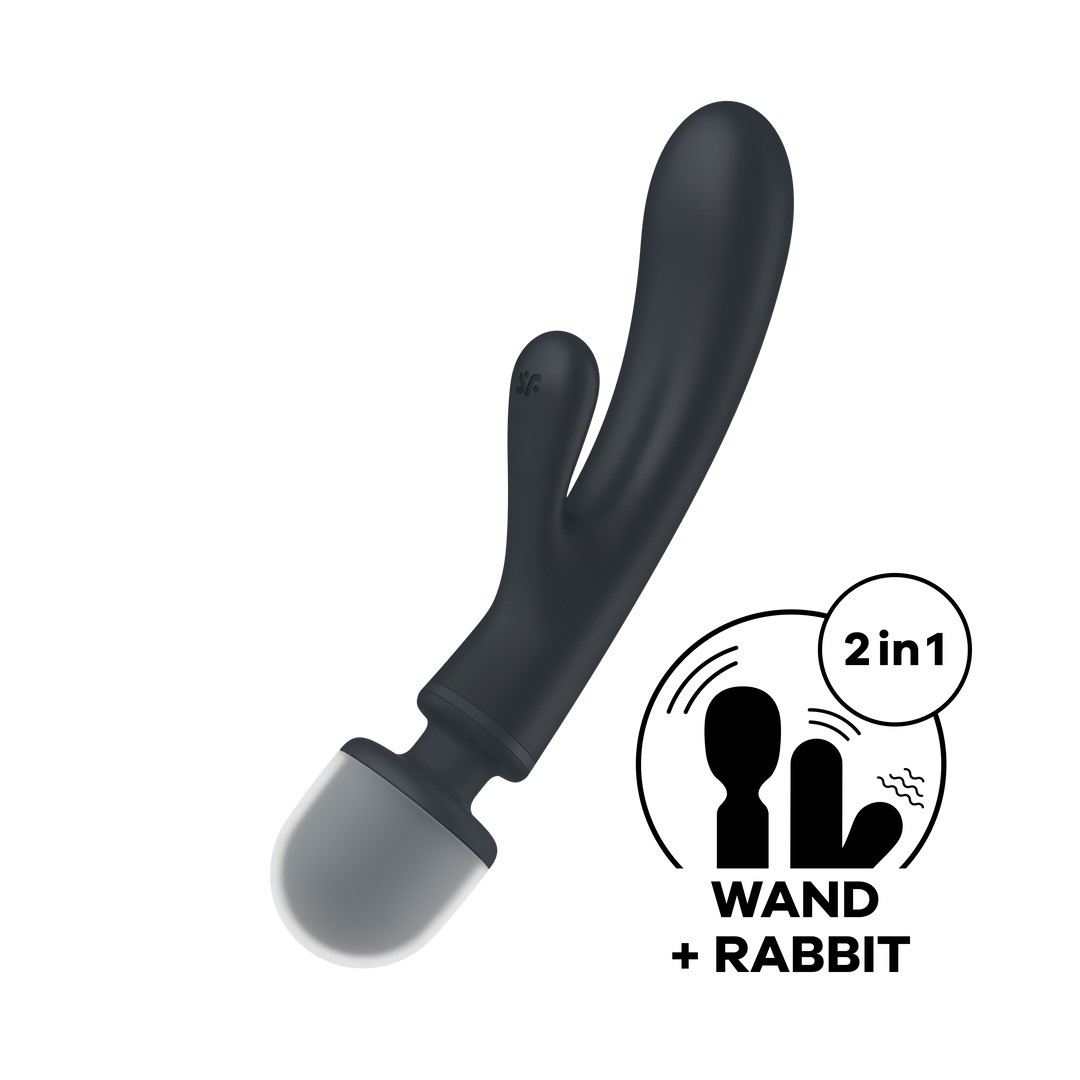 TRIPLE LOVER - HYBRID WAND VIBRATOR - GREY