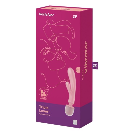 TRIPLE LOVER - HYBRID WAND VIBRATOR - PINK