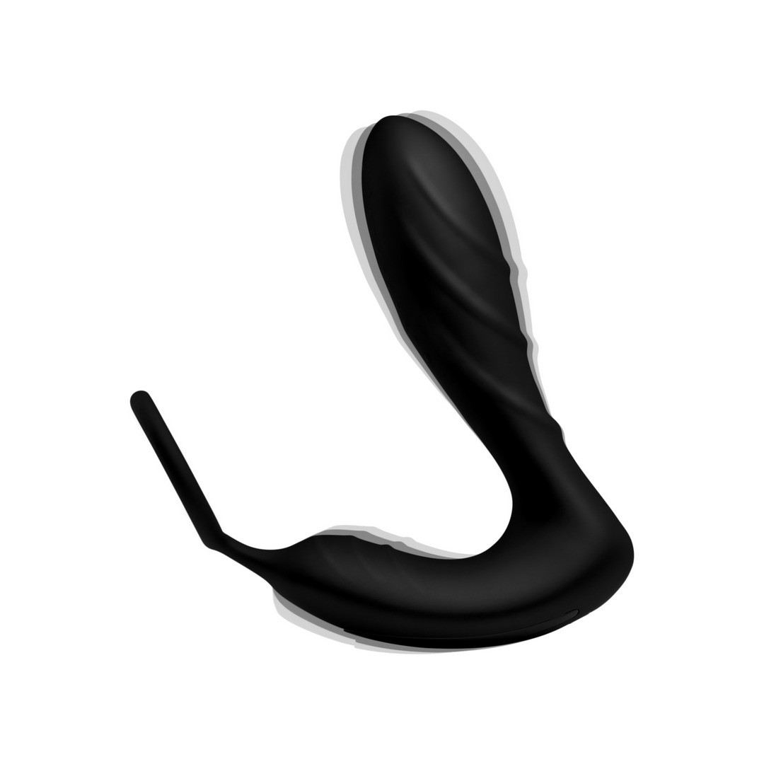 SILICONE PROSTATE VIBRATOR AND STRAP WITH REMOTE CONTROL