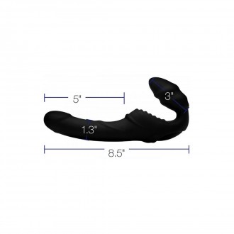 PRO RIDER - VIBRATING SILICONE STRAPLESS STRAP-ON WITH REMOTE CONTROL