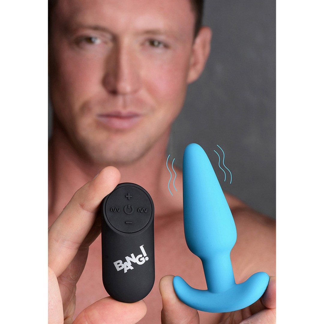 VIBRATING SILICONE BUTT PLUG WITH REMOTE CONTROL