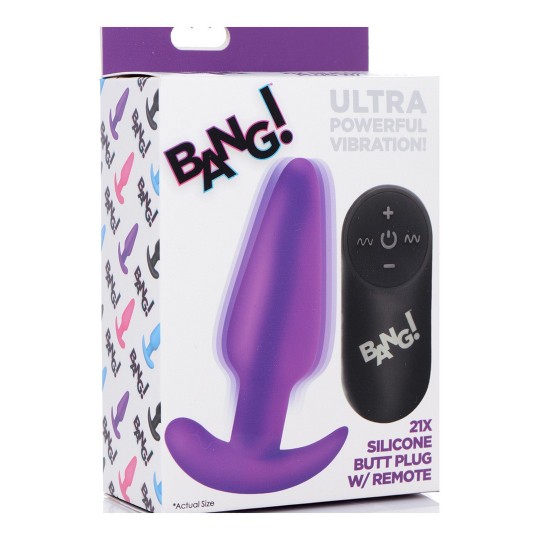 VIBRATING SILICONE BUTT PLUG WITH REMOTE CONTROL