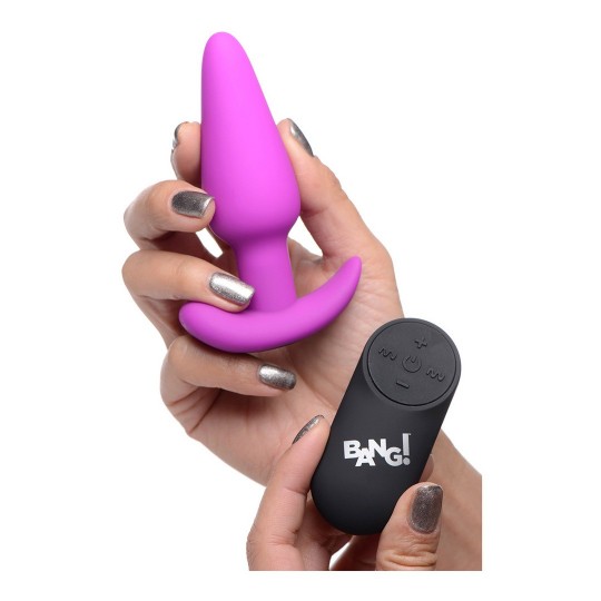 VIBRATING SILICONE BUTT PLUG WITH REMOTE CONTROL