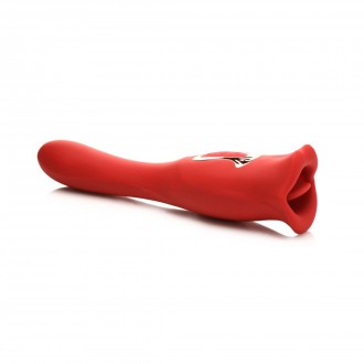 KISS AND TELL PRO - DUAL-ENDED KISSING VIBRATOR - RED